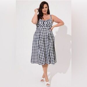 torrid Black and White Gingham Midi Dress